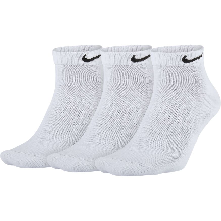 Nike Everyday Cushioned Training Low Socks White Black 3 Pairs PickleballOnline