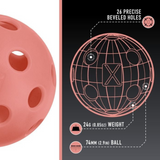 Franklin X-26 Indoor Single Pickleball - Coral Orange