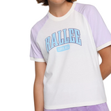 Rallee Baseline Raglan Womens Tennis Tee - Vintage White/Sunset