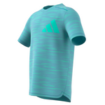 Adidas Sportwear Training Tennis Boys Shirt - Preloved Blue/Easy Green
