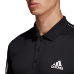 Adidas Club 3 Stripe Polo - Black/ White