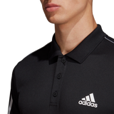 Adidas Club 3 Stripe Polo - Black/ White