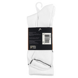 Head 3-Pack Half Cushion Crew Mens Tennis Socks - White