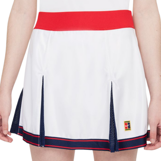 Nike Womens Court DriFit Slam Skirt - White/University Red/Binary Blue