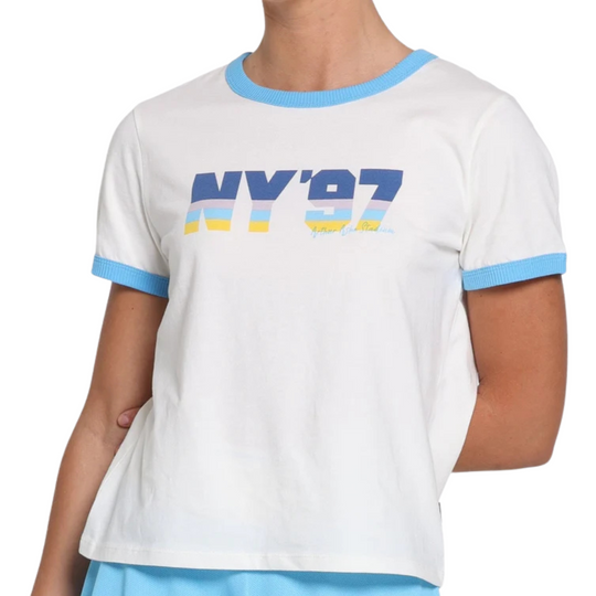 Rallee NY '97 Swinger Womens Tennis  Tee - Vintage White