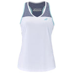 Babolat Play Tank Girl Top 1079 - White/Blue Heather