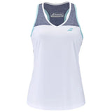 Babolat Play Tank Girl Top 1079 - White/Blue Heather