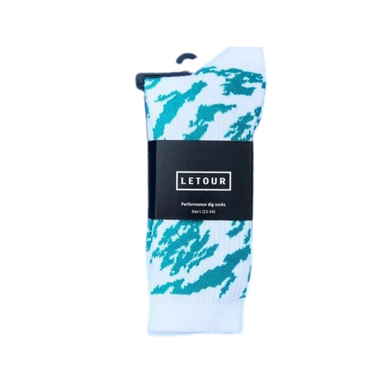 LETOUR Dig 3 Socks - White/Green