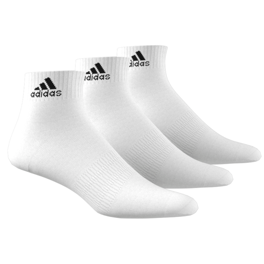 Adidas Thin and Light Ankle Socks 3 Pairs - White / Black