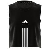 Adidas Train Essentials Train Cotton Cropped 3 Stripes Tank Top - Black/White