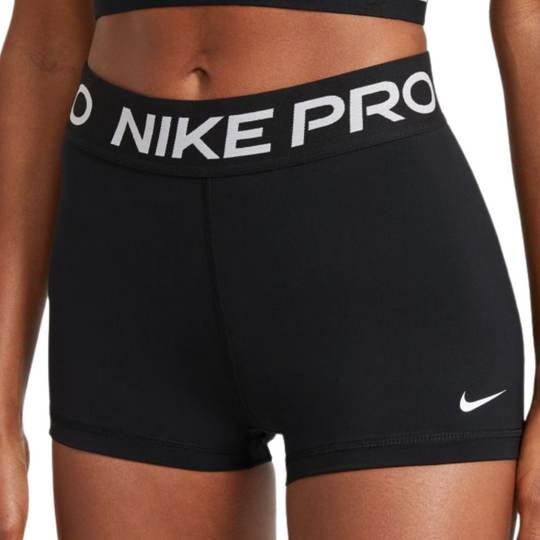 Nike Pro Womens 3" Tennis Shorts - Black/White