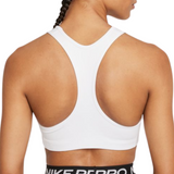 Nike Dri-FIT Swoosh Women's Medium-Support Graphic Sports Bra - White/Black/DK Smoke Grey