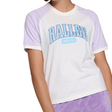 Rallee Baseline Raglan Womens Tennis Tee - Vintage White/Sunset