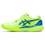 Asics Gel Resolution 9 Clay Women Tennis Shoes - Hazard Green/Reborn Blue