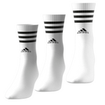 Adidas 3 Stripes Cushioned Sportwear Cree Socks 3 Pair Pack - White/Black