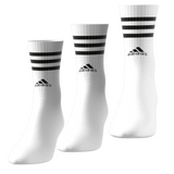 Adidas 3 Stripes Cushioned Sportwear Cree Socks 3 Pair Pack - White/Black