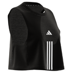 Adidas Train Essentials Train Cotton Cropped 3 Stripes Tank Top - Black/White