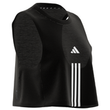 Adidas Train Essentials Train Cotton Cropped 3 Stripes Tank Top - Black/White