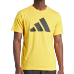 Adidas Train Essentials Feelready Active Gold / Black  Logo Training Men Tennis Tee