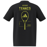 Adidas AEROREADY Tennis Graphic T-Shirt - Black / Lucid Lemon
