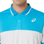 Asics Court Polo Men Tennis Shirt - Brilliant White/Digital Aqua