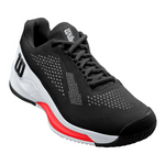 Wilson Men Rush Pro 4.0 2022 Tennis Shoes - Black/ White/ Poppy