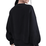 Nike Court Heritage Phoenix Fleece Over-Oversized Crew Neck Womens Tennis Sweatshirt - Black/Anthracite