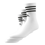 Adidas 3 Stripes Cushioned Sportwear Cree Socks 3 Pair Pack - White/Black