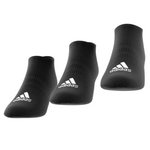 Adidas Thin and Light No-Show Socks 3 Pairs - Black/White