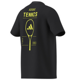 Adidas AEROREADY Tennis Graphic T-Shirt - Black / Lucid Lemon