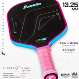 Franklin C45 Parris Todd Signature Carbon Fiber 13.25mm Pickleball Paddle - Hot Pink/Surf Blue