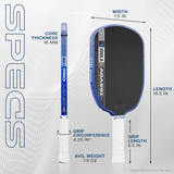 JOOLA Agassi Pro V Andre Agassi 16mm Pickleball Paddle - Royal Blue