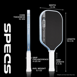 JOOLA Perseus Pro V Simone Jardim 16mm Pickleball Paddle - Breeze Blue