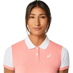 Asics Women Court Polo Shirt - Guava/Brilliant White