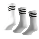 Adidas 3 Stripes Cushioned Sportwear Cree Socks 3 Pair Pack - White/Black