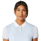 Asics Women Court Polo Shirt - Soft Sky / Brilliant White
