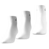 Adidas Thin and Light Ankle Socks 3 Pairs - White / Black