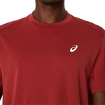 Asics Court Short Sleeve Mens Tennis Top - Burnt Red