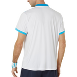 Asics Court Polo Men Tennis Shirt - Brilliant White/Digital Aqua