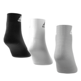 Adidas Thin and Light Ankle Socks 3 Pairs - Grey/Black/White