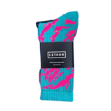 LETOUR Dig 3 Socks - Green/Pink