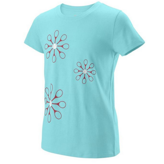 Wilson Girls Floret Tech Tee island paradise/hollyberry