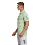 Adidas Club 3 Stripe Polo - Glow Green/Grey