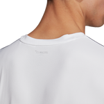 Adidas Club 3 Stripe Tee - White/Black