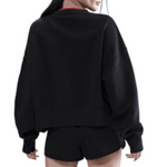 Nike Court Heritage Phoenix Fleece Over-Oversized Crew Neck Womens Tennis Sweatshirt - Black/Anthracite