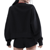 Nike Court Heritage Phoenix Fleece Over-Oversized Crew Neck Womens Tennis Sweatshirt - Black/Anthracite