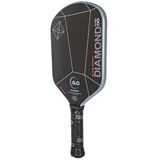 Six Zero Infinity Edgeless Black Diamond Power 16mm Pickleball Paddle - Grey & Red