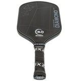 Six Zero Double Black Diamond Control 16mm 6.0 Logo Pickleball Paddle - Black With White