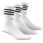 Adidas 3 Stripes Cushioned Sportwear Cree Socks 3 Pair Pack - White/Black
