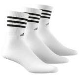 Adidas 3 Stripes Cushioned Sportwear Cree Socks 3 Pair Pack - White/Black